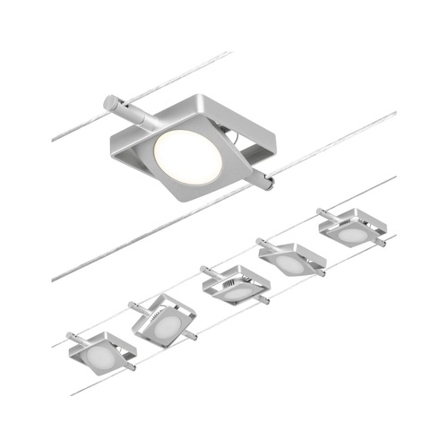 Sady - P 94420 LED lankový systém MacLED základní sada 5x4,5W 3000K 230/12V matný chrom/chrom - PAULMANN - foto 1
