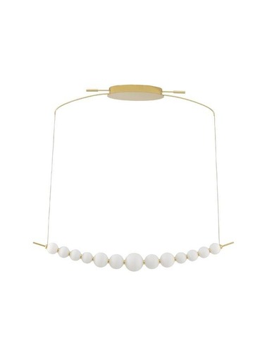 Podélná - NV 9695205 Závěsné svítidlo PERLA zlatý kov a opálové sklo LED 32W 230V 3000K IP20 stmívatelné - NOVA LUCE - foto 1