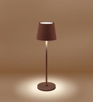 Na stůl - CEN LMPC-023827 Nabíjecí stmívatelné LED svítidlo LUME PLUS corten 2,2W 2700K IP54 USB Ra95 - CENTURY