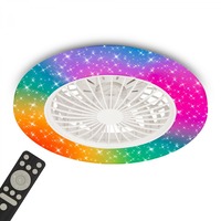 Ventilátory - BRILO 3890016 BRILONER Tuuletin A stropní svítidlo s ventilátorem pr.48,5 cm - 48W, 5300lm, LED, stmívatelné, dálkový ovladač, CCT, RGBIC, bílé 3890016