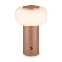 Stolní lampy dekorační - BRILO 7580014 Juna stolní lampa - 1,8W, 210lm, nabíjecí, LED, stmívatelné, dotykový vypínač, teplá bílá, kávová - BRILO