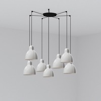 Kónická - FARO 64255-124-7L VENICE 200 závěsné svítidlo 7x žárovka, bílá - FARO