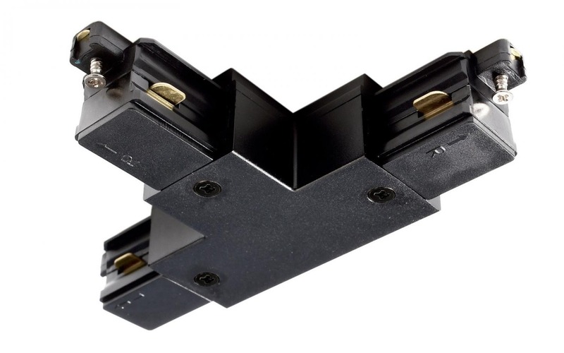 Lišty a příslušenství - IMPR 720023 Deko-Light 1-fázový kolejnicový systém, D One T-spojka, pravé-pravé-levé, 220-240V černá RAL 9011 121 mm - LIGHT IMPRESSIONS - foto 1