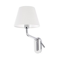 Dekorativní - FARO 24007-10 ETERNA levá chrom/bílá nástěnná lampa se čtecí lampičkou - FARO