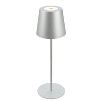 Stolní lampy dekorační - BRILO 7508014 Kiki stolní lampička bezdrátová, dotykový vypínač, nastavitelná výška, stmívatelné, nabíjecí, matný chrom - BRILO