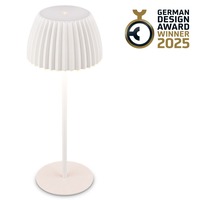 Stolní lampy dekorační - BRILO 7553016 Nabíjecí stolní lampa Riffle - 36,5 cm, 2W, 200lm, IP44, bezdrátová, LED, stmívatelná, dotykový vypínač, bílé - BRILO
