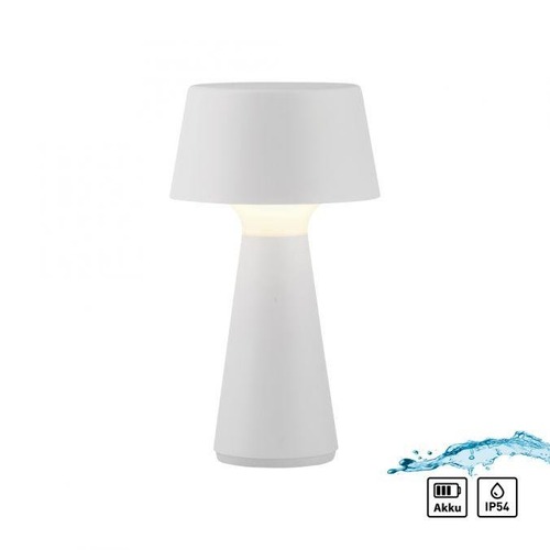 Na stůl - LD 19260-16 ABERA LED stolní lampa na baterie bílá dotykový stmívač IP54 USB vnitřní i venkovní použití 3000K - JUST LIGHT - foto 1