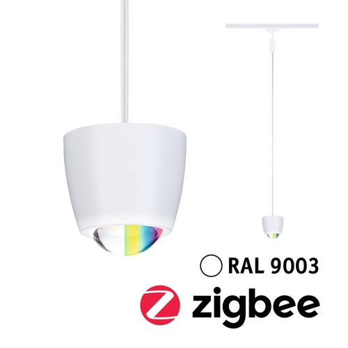 Svítidla - P 95683 URail závěs Smart Home Zigbee 3.0 Tyros RGBW 4,5W RGBW+ stmívatelné 230V bílá - PAULMANN - foto 1