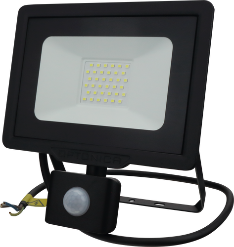 LED reflektory - LED SMD Floodlight Black City Line s kabelem PIR senzoru 70 cm - foto 1