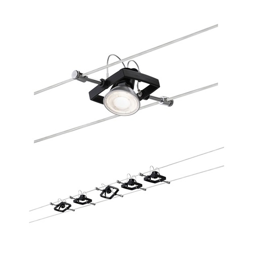 Sady - P 94290 Lankový systém Mac II černá mat 5 spotů bez zdroje světla, max. 10W GU5,3 - PAULMANN - foto 1