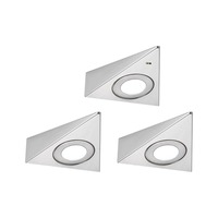 Přisazená - P 92126 LED podskříňkové svítidlo Trias čidlo přiblížení 3ks sada 3x2,7W 135x132mm 230/12V kov kartáčovaný - PAULMANN