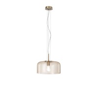 Kruhová - FAN I-GIBUS-S30 AMB Závěsné svítidlo Gibus, jantarové, 1 x E27, 30 x 30 x 150 cm - FANEUROPE