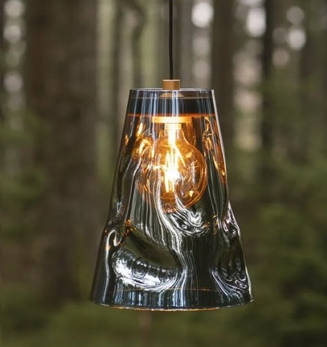 Subtilní - YD EL-N-E27/MCS Závěsné svítidlo ELEMENT NATURAL světlý dub / sklo pokov modrá / černá patice E27 230V IP20 - YOURDESIGN - foto 1