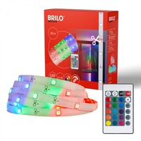 Dekorační - BRILO 2323540 LED pásek 30m, dálkový ovladač, RGB dynamické barvy, bílý - BRILO
