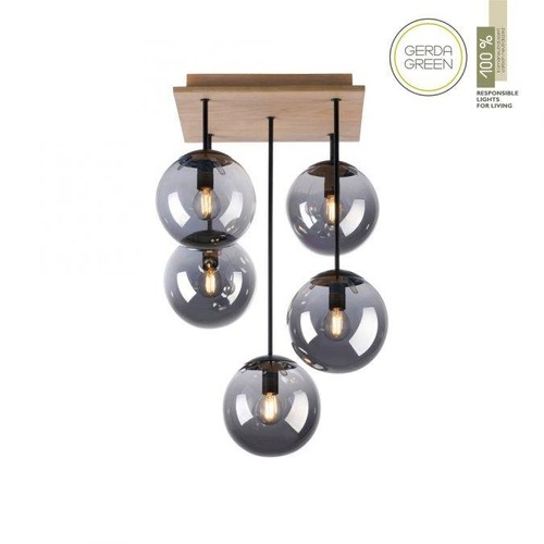 Vícečetná - LD 11395-79 GREEN WIDO LED stropní svítidlo 5 ramenné dřevo kouřová barva v udržitelném designu IP20 - LEUCHTEN DIREKT / JUST LIGHT - foto 1