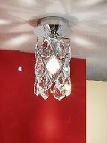 Dekorativní - OR DL 7-555/1 CHROM Stropní svítidlo 1x40W chrom/křišťál "Asfour", průměr 9cm - ORION - foto 1