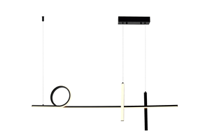 LED přívěšek - LED závěsná lampa 24W černá/bílá