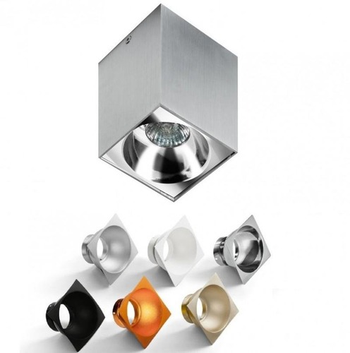 Downlight - AZZ AZ0828 Stropní bodové přisazené svítidlo Azzardo Hugo aluminium AZ0828 GU10 1x50W IP20 9,5cm hranaté hliníkové - AZZARDO - foto 1
