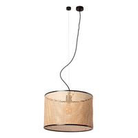 Válec - FARO 64314-49 MAMBO závěsné svítidlo, černá/ratan, pr.450 - FARO