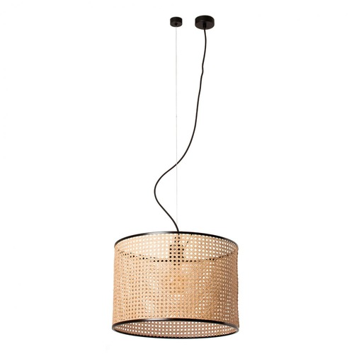 Válec - FARO 64314-49 MAMBO závěsné svítidlo, černá/ratan, pr.450 - FARO - foto 1