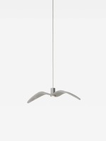Dekorativní - BRO PC01386_006 Závěsné svítidlo NIGHT BIRDS MINI PENDENT triplex opal BROKISGLASS mat / stříbrná / Trimless  kabelová verze (bílá struktura) / kabel stříbrný - BROKIS