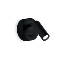 Bodová - ILUX 260617 LED Nástěnné bodové svítidlo Ideal Lux BEAN ROUND AP NERO 260617 3,5W 220lm 3000K IP20 7cm kulaté černé - IDEALLUX