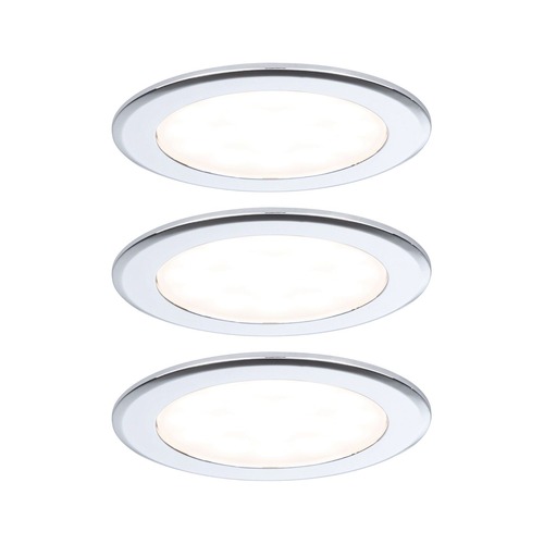 Zapuštěná - P 93118 LED vestavná nábytková svítidla 3ks sada kruhové 65mm 3x2,5W 230/12V 3000K chrom - PAULMANN - foto 1