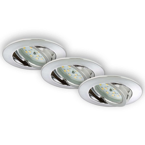 Kruhová - BRI 7209-038 3ks sada LED vestavné svítidlo, pr. 8,2 cm, 5 W, chrom - BRILONER - foto 1