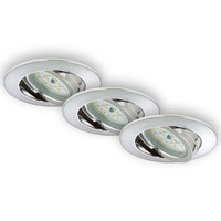 Kruhová - BRI 7209-038 3ks sada LED vestavné svítidlo, pr. 8,2 cm, 5 W, chrom - BRILONER