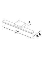 K zrcadlu - NV 9136172 Nástěnné svítidlo nad zrcadlo NYX tmavě šedý hliník a akryl LED 12W 3000K 135mA 100-240V st. IP44 - NOVA LUCE