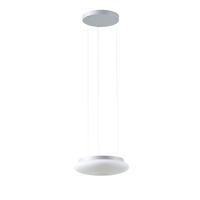Kruhová - OS SAT67427 SATURN LE1 závěsné skleněné svítidlo stříbrná / bílá IP20 3000 K 16W LED (původní kód OS 67427) - OSMONT
