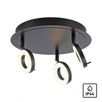 Bodová - PN 6788-13 SILEDA LED stropní bodové svítidlo antracit, kruhové, 3 ramenné, otočné, ochrana proti vodě 3000K - PAUL NEUHAUS