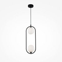 Koule - M MOD013PL-02B Závěsné svítidlo Ring 2xG9 50W bílá/černá kov sklo - MAYTONI