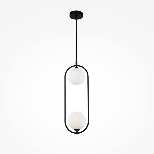 Koule - M MOD013PL-02B Závěsné svítidlo Ring 2xG9 50W bílá/černá kov sklo - MAYTONI - foto 1