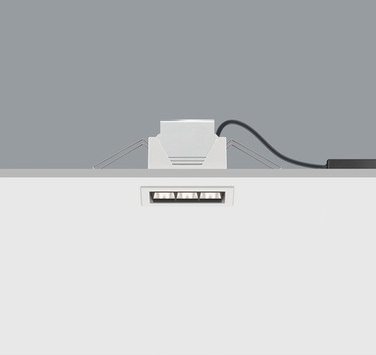 Hranatá - ERCO 1086730000 Vestavné svítidlo COMPAR Lens wallwasher DALI-2 LED 6W 367lm 3000K bílé, vnitřek černý - ERCO - foto 1