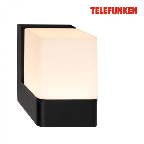 Nástěnná - TF 322105TF TELEFUNKEN LED venkovní nástěnné svítidlo, ochrana proti stříkající vodě, kostka, teplá bílá, černá - BRILONER - foto 1