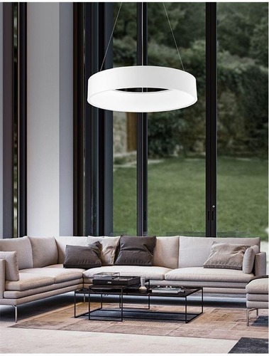 Kruhová - NV 6167203 Závěsné svítidlo RANDO matný bílý hliník a akryl LED 42W 230V 4000K IP20 - NOVA LUCE - foto 1
