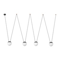 Koule - FARO 28376-4L MINE GLASS SPACE závěsné svítidlo, šedá 4L - FARO