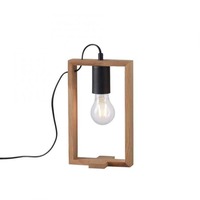Stolní lampy dekorační - LD 15655-18 FRANKY LED stolní lampa, černá, dřevěný rám, šňůrový vypínač, kov - LEUCHTEN DIREKT / JUST LIGHT