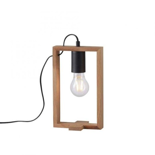 Stolní lampy dekorační - LD 15655-18 FRANKY LED stolní lampa, černá, dřevěný rám, šňůrový vypínač, kov - LEUCHTEN DIREKT / JUST LIGHT - foto 1