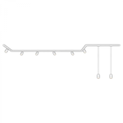 Lištové Briloner 230V - BRILO 8013086 BRILONER 1-fázový lištový systém, 6x spot, 2x závěsná svítidla, 3 rohová spojka, bílé 8013086 - foto 1