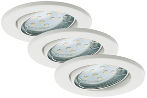 Kruhová - BRI 7225-036 3ks sada LED vestavné svítidlo, pr. 8,6 cm, 3 W, bílé - BRILONER