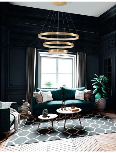 Kruhová - NV 9862853 Závěsné svítidlo PRESTON antický zlatý mosazný hliník a akryl LED 112W 230V 3000K IP20 stmívatelné - NOVA LUCE - foto 1