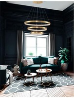 Kruhová - NV 9862853 Závěsné svítidlo PRESTON antický zlatý mosazný hliník a akryl LED 112W 230V 3000K IP20 stmívatelné - NOVA LUCE