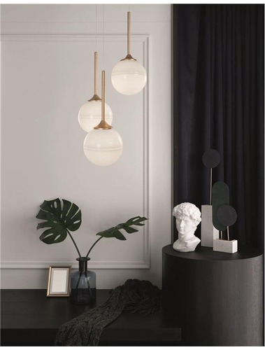 Vícečetná - NV 9960613 Závěsné svítidlo CANTONA bílé opálové sklo mosaz zlatá G9 3x5W 230V IP20 bez žárovky - NOVA LUCE - foto 1