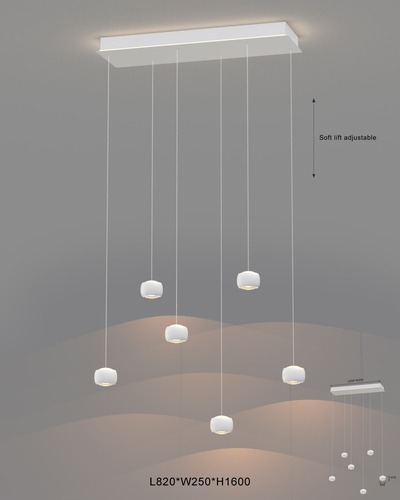 Vícečetná - GT 7039-608 Závěsné svítidlo Quiberon 36W 3600lm 3000K bílá - GeeTi - foto 1