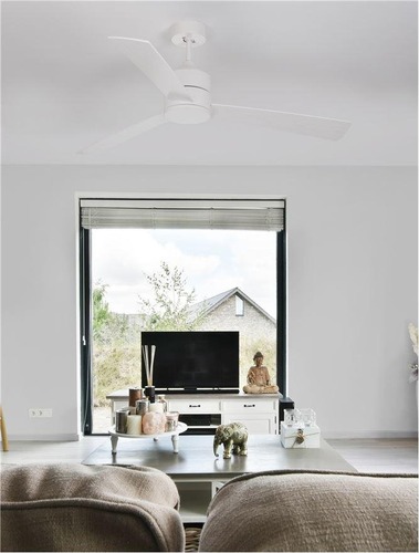 Ventilátory - NV 9952355 Stropní ventilátor AXEL bílý hliník a listy dub - NOVA LUCE - foto 1