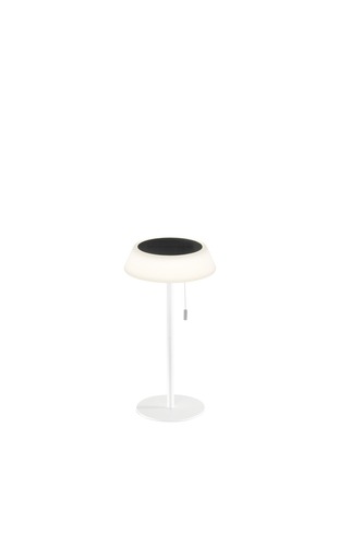 Na stůl - FAN LED-JIN-L-BCO Solární stolní lampa Jin (bílá), dobíjecí LED 1,2 W, stmívatelná 3000K, IP54, Ø 17 x 32 cm - FANEUROPE - foto 1