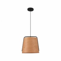 Kónická - FARO 29848 STOOD závěsné svítidlo, černá a dřevo - FARO