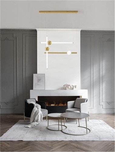 Podélná - NV 9054453 Závěsné svítidlo NEUTRON zlatý hliník a akryl LED 60W 230V 3000K IP20 stmívatelné - NOVA LUCE - foto 1